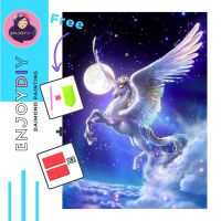 ครอสติสคริสตัล 5d diy diamond painting แบบเม็ด ลาย pegasus ติดเต็ม เม็ดกลม แถมชุดพื้นฐาน พร้อมส่งพรุ่งนี้ มีประกันเม็ดสีเติมฟรี EnjoyDIY toys