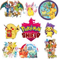 【LZ】☏❀  Pokémon Game Pikachu Patches para Crianças Heat Transfer Stickers Impressão Anime Hoodies para Meninos Roupas Apliques