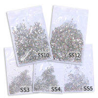 ล้างคริสตัล AB Gold Sliver ขนาดผสมแก้ว 3D เล็บ Rhinestones ลูกปัดเล็บสำหรับตกแต่งเล็บ DIY-Fenpier