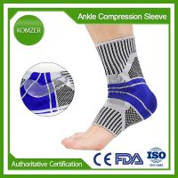 Komzer Ankle Compression Sleeve Support Brace for Women Men Plantar Fasciitis Achilles Tendonitis Joint Heel Pain Relief