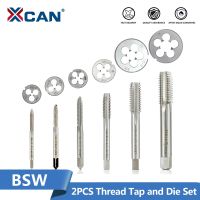 XCAN 2pcs Tap and Die Set Screw Thread Tap Drill HSS Right Hand Plug Tap Die BSW 5/32 32 3/16 24 5 16 18 1/4 20 1/2 12 5/8 11