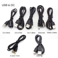 【LZ】✜  Usb tipo um macho para dc 5.5 2.1 2.5 3.5x1.35 4.0x1.7mm macho mini 5pin tomada de alimentação estender conector de cabo de carregamento t1