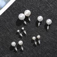 Fashion Simple White Pearl Stud Earrings For Women Girls Minimalist Ear Jewelry Size 4/6/8/10/12mm