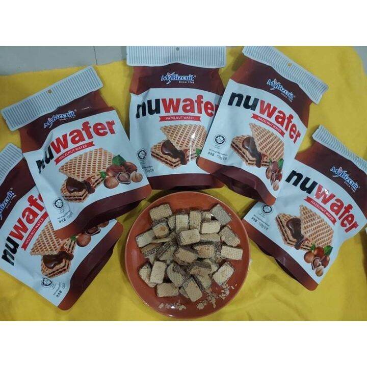 พร้อมส่ง-mybizcuit-nuwafer-นูเวเฟอร์สอดไส้ช็อคโกแลตเฮเซลนัท