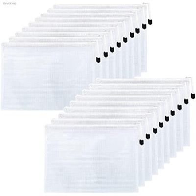 ☁✱ 6pcs Mesh Zipper Pouch Document Bag Waterproof Zip File Folders Plastic Zipper Bags for School Office Supplies Storage Bags