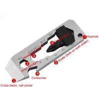 6 In 1 EDC Gadget Outdoor Equipment Camping Keychain Supplies Bottle Opener Multi-Function Tools Wrench Multitool