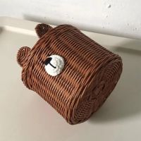 Good 2 Colors Tissue Container Adorable Appearance Fine Workmanship Handmade Woven Cartoon Tissue Dispenser Organizer Box Tissue Holders