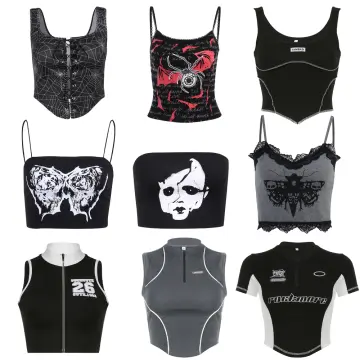 2023 Clothes Y2k Corset Crop Top Cyber Baby Tee Streetwear Gothic Aesthetic  Grunge Fairy Core Ropa Summer