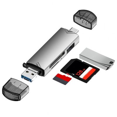 【CC】 USB 3.0 6-in-1 Memory Card Reader SD/TF Type-C Laptop