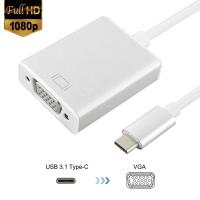 USBC to VGA Adapter USB 3.1 Type C Male to Female VGA Converter Cable 1080P FHD for Macbook 12 inch Chromebook Pixel Lumia 950XL Adapters