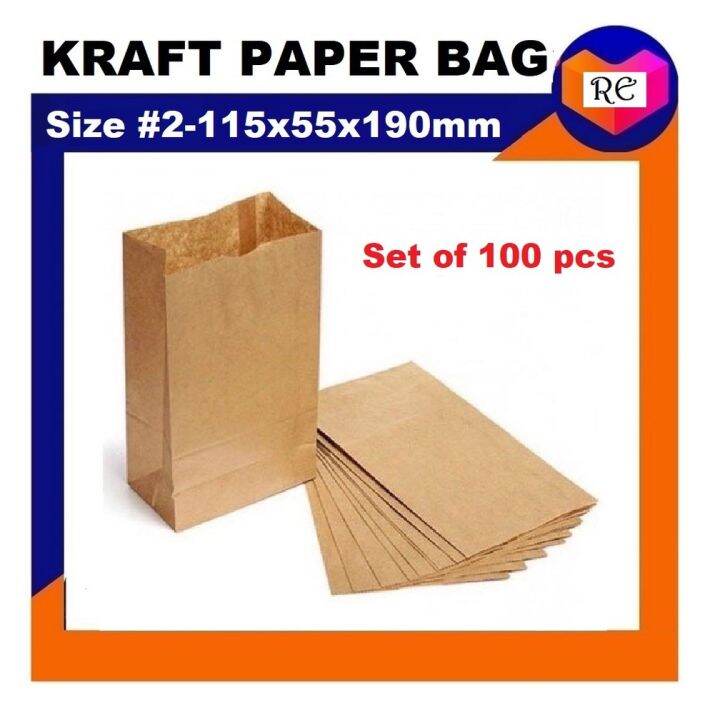 #2 Brown Kraft Paper Bag (100 pcs) | Lazada PH