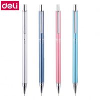 24ชิ้น/ล็อต Deli S715ดินสอกด0.7มม. ดินสออัตโนมัติกล่องโลหะดินสอ4สีแบรนด์ Deli