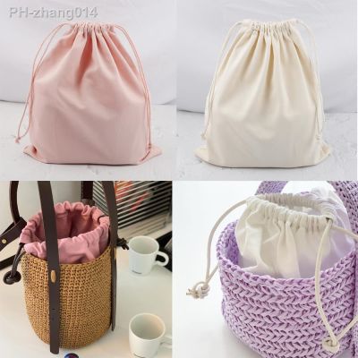 Handmade Drawstring Canvas Bags Inner Bag Bundle Pockets Custom Pouch Travel Makeup Case Women Storage Jewelry DIY Bag Basket