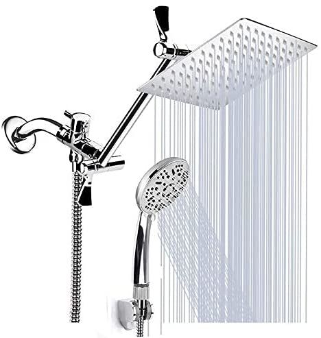 8นิ้วความดัน-rain-ฝักบัวมือชุดหัว11นิ้วแขนสแตนเลสโค้งงอได้ฝักบัวอาบน้ำในห้องน้ำ