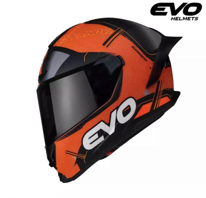 EVO XR03 SUPERNOVA ORANGE GREY FULL FACE HELMET Lazada PH