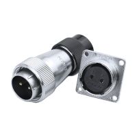 Industrial Circular 5A to 25A M24 Power Connector 2 3 4 9 10 12 19 Pin Aviation Male Plug Female Socket Panel ZHQCN WS24 TD/Z