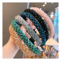 【Ready Stock】 ☞✑▧ C18 Korean Crystal Flower Headband Colorful Beaded Hair Band Beads Fashion Sweet Thin Hair Hoop Headwear