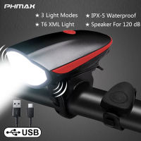 PHMAX Bicycle Light Bike Headlight Front Bicycle Light Bike Front and Rear Bicycle Lights Rear Light Bicycle High Visibility