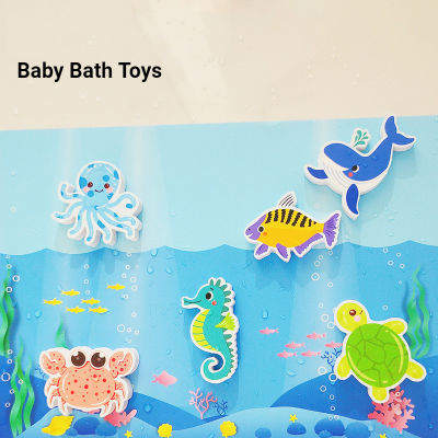 เด็กอาบน้ำปริศนาโฟมลอยของเล่นสัตว์รูปร่างน้ำเล่นของเล่นต้นการศึกษาของเล่นองค์ความรู้ฉากจิ๊กซอว์ DIY สติ๊กเกอร์ของเล่น