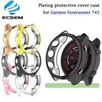 ☋ plating cover case for Garmin Forerunner 745 smart watch accessories anti shock plating shell protective case for forerunner 745