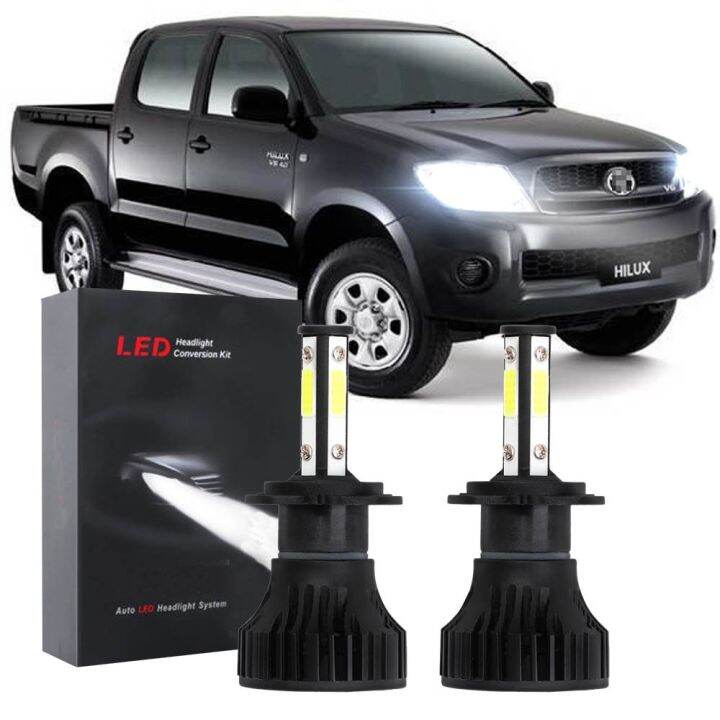 For HILUX vigo (headlights) Pair Bulbs Headlight Low Beam 6000K