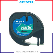 HCMBăng nhãn dán Dymo LT nhựa Polyester 12mm x 4m Đen Xanh lá