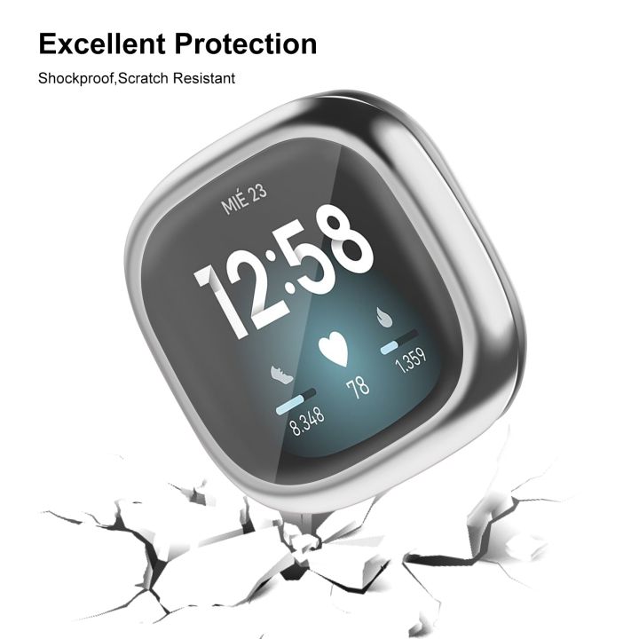 เคสสำหรับ-fitbit-versa-3ตัวป้องกันหน้าจอ-tpu-กรอบนาฬิกากันกระแทก2ด้านกันน้ำกันชนป้องกันการกระแทก