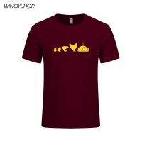 New Summer Style Egg To Chicken Evolution Funny T Shirt Men Casual Short Sleeve Tees Cotton Turkey Christmas Gift T-Shirt S-4XL-5XL-6XL