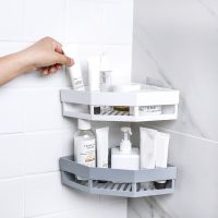 Punch-free Corner Shelf Toilet Wash Rack Bathroom Seamless Wall-mounted Tripod Storage Rack Bathroom Counter Storage