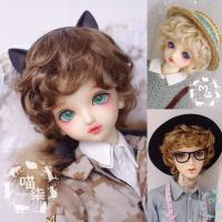 M7-Bjd ผ้าขนแกะวิกผมตุ๊กตาสังเคราะห์สีบลอนด์น้ำตาลแฟลกซ์8-9นิ้ว7-8นิ้ว6-7นิ้ว1/3 1/4 1/6