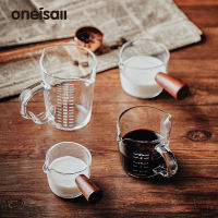 ONEISALL Milk Frothing Pitcher Jug Glass Espresso Steaming Pitcher Coffee Latte Pourer Pot With Handle