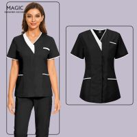 Womens Medical Uniforms Hospital Scrub Tops nursing V-Neck T-shirt Nursing Accessories Doctor Scrubs Blouses Spa Beauty Clothes