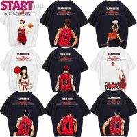 START เสื้อยืดพิมพ์ลายแฟชั่นราคาต่ำสุด!![hot]▲Slam Dunk เสื้อยืดผู้ชายแขนสั้นเสื้อบาสเก็ตบอลกีฬา Sakuragi Hanado อะนิเมะพิมพ์