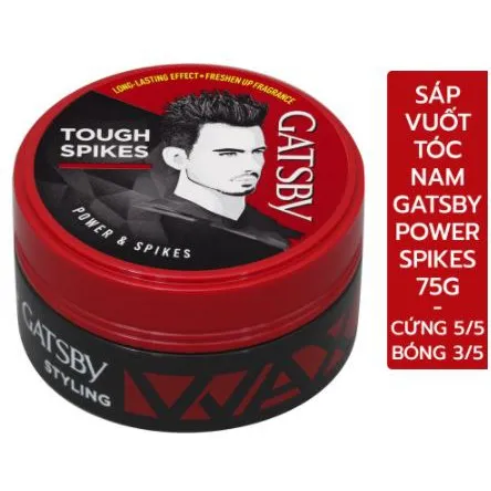 Sáp vuốt tóc nam Gatsby Styling Wax Power Spikes màu đỏ 75g bóng ...