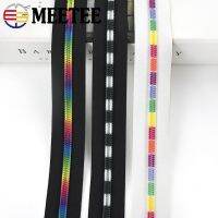 4/8Meters 5# Rainbow Nylon Zippers Tape Black Plastic Zip for Garment Bag Clothes Closure Zips Tailoring Repair Sewing Accessory Adhesives  Tape