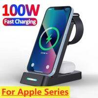 ZZOOI 100W 3 in 1 Wireless Charger Stand Pad for iPhone 14 13 12 11 X 8 Airpods Apple Watch iWatch Fast Wireless Charging Dock Station