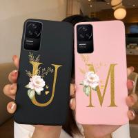 เคสสำหรับ Xiaomi Redmi K40S ขนาด5กรัมฝาครอบตัวอักษรลายดอกไม้แฟชั่นน่ารักเคลือบซิลิโคนนิ่มป้องกันเคสมือถือสำหรับ Xiomi RedmiK40S K 40S Funda Capa Coque เคสโทรศัพท์