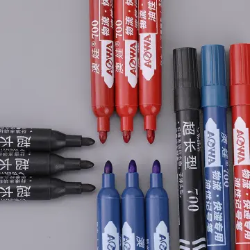 4pcs Long Head Oil Markers Pens Waterproof Multi-purpose Deep Hole Metal  Thin Marker Pen Green/Red/Black/Blue Ink