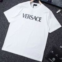 Versace เสื้อแขนสั้นผู้ชาย,พิมพ์โลโก้คลาสสิกสีสำหรับผู้หญิงและผู้ชาย