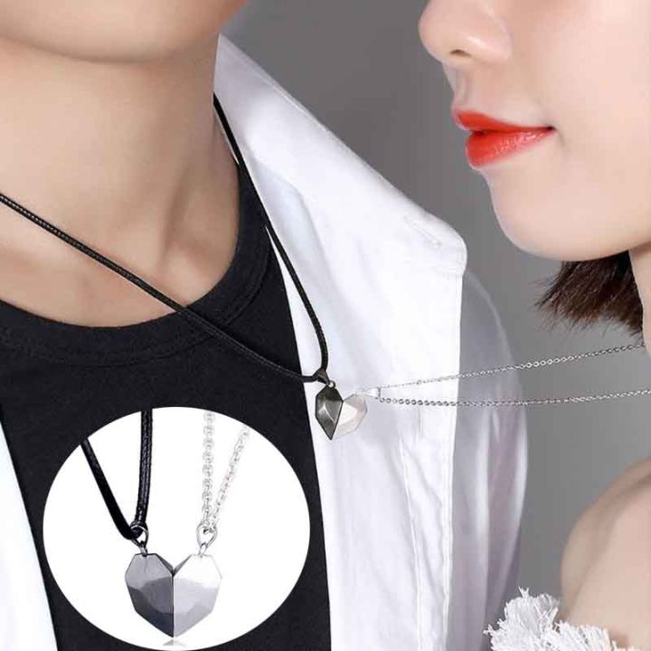  2Pcs Magnetic Love Heart Pendant Necklace Set - Mutual