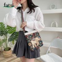 FUTUI แบบพกพาได้ กระเป๋าใส่เหรียญ ทันสมัยและทันสมัย กระเป๋า Crossbody กระเป๋าแมสเซนเจอร์ กระเป๋าผ้าถัก จุได้มาก ถุงช้อปปิ้งถุง กระเป๋าสะพายไหล่แบบสั้น ช้างสีฟ้า กระเป๋าถือสไตล์ชนเผ่า กระเป๋าสะพายไหล่สำหรับผู้หญิง กระเป๋าสไตล์เกาหลี กระเป๋าผ้าแคนวาส