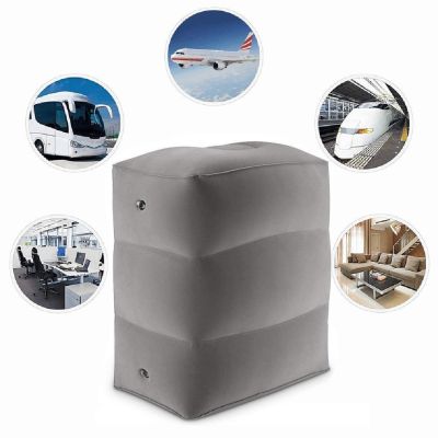 หมอนพักเท้า Inflatable Travel Plane Train Car Footrest Cushion With Storage Bag &amp; Dust O3N9