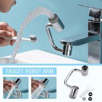 Stainless Steel Universal 1080°rotating Faucet Robotic Arm Kitchen Swivel Extension Faucet Aerator Water Flow Faucet 2 Extender H8V6