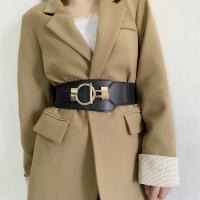 【YF】 New Design Waist Big Gold Buckle Fashion Wide Elastic Waistbands Cummerbunds for Coat