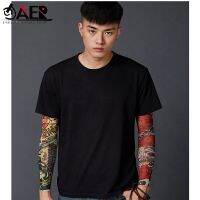 】【=-【 Outdoor Motorcycle 3D Tattoo Printed Arm Sleeves Sun Protection Bike Basketball Compression Arm Warmers Ridding Cuff Sleeve