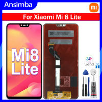 Ansimba LCD TFT ชิ้นส่วนจอสัมผัสแอลซีดีของเครื่องแปลงดิจิทัล Xiaomi Mi 8 Lite สำหรับ Xiaomi Mi 8 Lite Mi8 Lite M1808D2TG Lcd 100% ทดสอบการเปลี่ยน