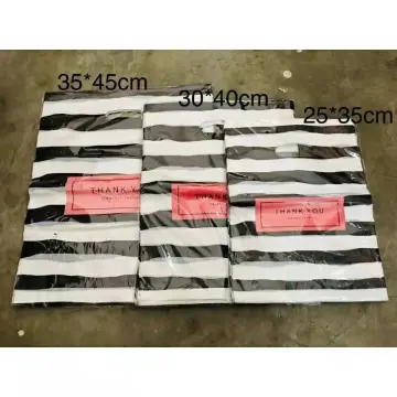 20pcs Black 'thank You' Plastic Bags, 30*40cm