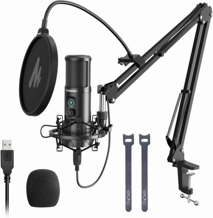 maono-usb-microphone-with-one-touch-mute-and-gain-knob-professional-condenser-computer-pc-mic-for-podcasting-recording-gaming-live-streaming-zoom-meeting-studio-youtube-skype-au-pm421