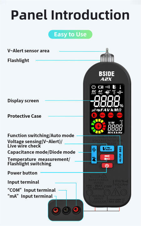a2x-bside-2-1ปากกาไฟฟ้ามัลติมิเตอร์แบบดิจิทัลนิ้วจอสี620v-ac-dc-กระแสไฟมือถือ-rms-ช่วงอัตโนมัติ6000นับความถี่ต้านทานเครื่องวัดความจุไฟฟ้าโหมด-vfc-ระบุอัตโนมัติด้วยไฟฉาย-led