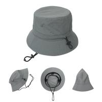 RANSACK60CK6 Topi Bucket ปีกกว้างป้องกันรังสียูวีของผู้หญิงพับได้มีเชือกไนลอนหมวกชายทะเลหมวกชาวประมง